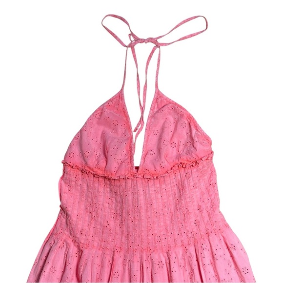 Free People Pink Strapless Pintuck Paradise Maxi Dress Womens S - Picture 3 of 9